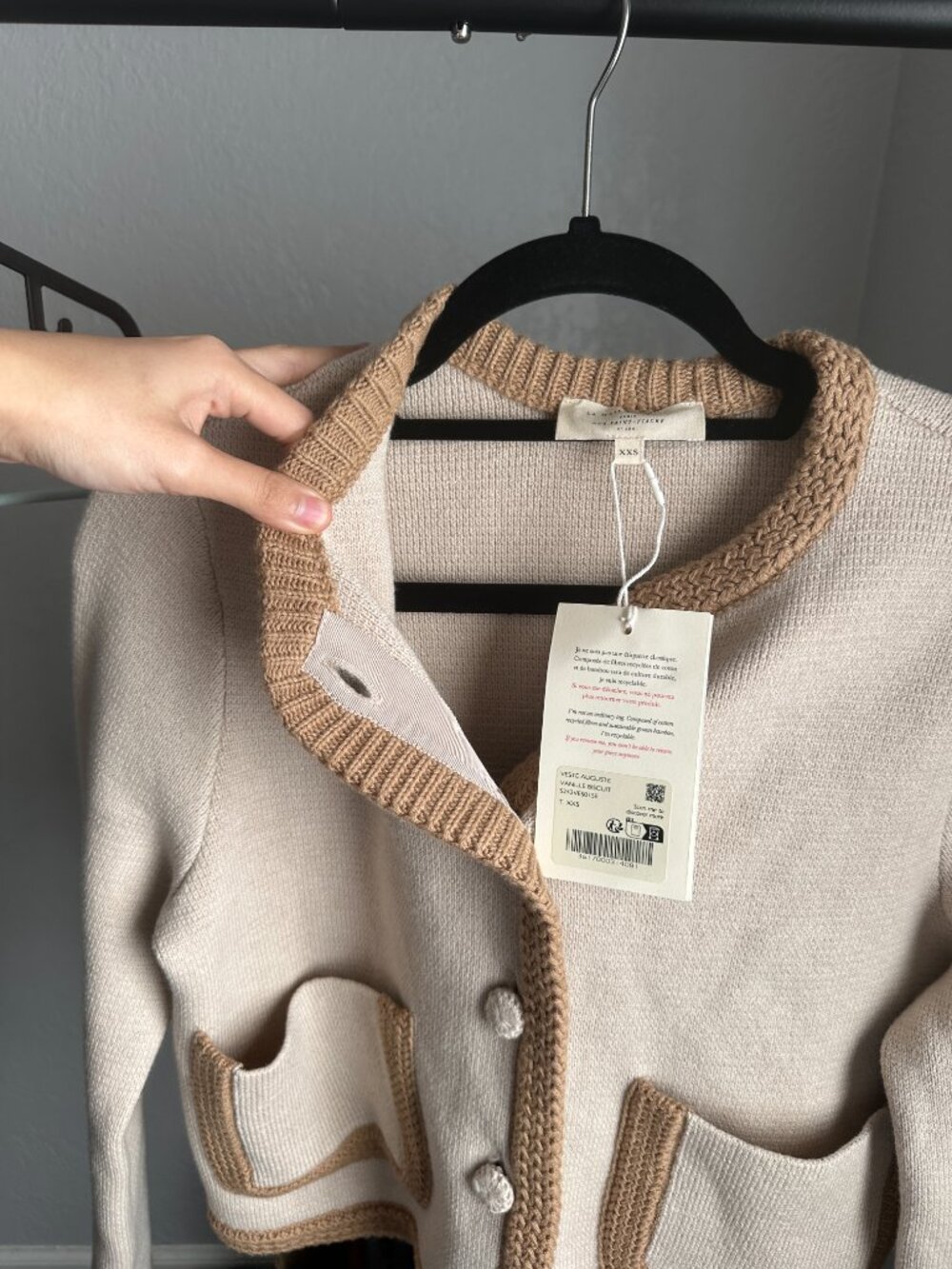 NWT Sezane Auguste Jacket Vanilla Biscuit Size XXS - Picture 6 of 9